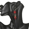 Synthetic Coral & Glass Dangle Earrings for Women EJEW-JE07412-2