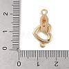 Heart Brass Fold Over Clasps FIND-U017-19G-3