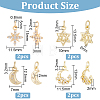 8Pcs 4 Style Brass Micro Pave Cubic Zirconia Charms KK-BC0011-44-2