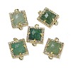 Natural Green Strawberry Quartz Faceted Square Links G-I375-03G-06-1