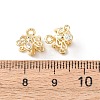 Brass with Clear Cubic Zirconia Ice Pick Pinch Bails KK-G551-01G-01-3