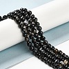 Natural Black Agate Beads Strands G-A246-8mm-04-5