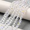 Transparent Electroplate Glass Beads Strands GLAA-F029-4mm-D13-4