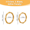 12Pcs 6 Style 304 Stainless Steel Bamboo Sticker Finger Ring for Women RJEW-DC0001-14-2