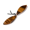 2Pcs Natural Tiger Eye Pendants G-A228-03E-2