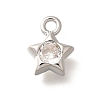 Brass Micro Pave Cubic Zirconia Charms KK-C085-23P-1