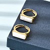 Brass with Natural Howlite Cuff Open Rings for Women GG-CBA0B5A-04G-04-1