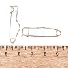 Iron Wave Safety Pin Brooch Findings JEWB-Z050-01P-03-3
