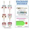 6Pcs DIY Diamond Painting Owl Keychain Kits PW-WG37898-01-4