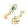 Brass Pave Cubic Zirconia Stud Earring Findings KK-C172-15G-2