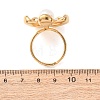 304 Stainless Steel Shell Beads Cuff Open Rings for Women RJEW-E301-01E-3