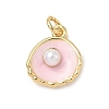 Shell Brass Charms KK-D426-17A-G-1