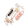 20Pcs Acrylic Pearl Beaded Safety Pin Brooches JX431A-2