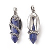 Natural Lapis Lazuli Pointed Pendants G-C051-01A-3