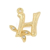 Brass Crystal Rhinestone Letter Links Connector Charms KK-S395-06G-H-1