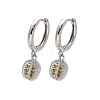 Brass Cubic Zirconia Hoop Earrings EJEW-Q015-01P-D-2