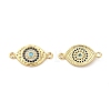 Rack Plating Brass Micro Pave Blue & Clear Cubic Zirconia Connector Charms KK-D087-02G-1