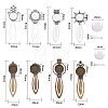 Tibetan Style Bookmark Cabochon Settings and Transparent Glass Cabochons TIBE-SC0001-06-2