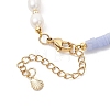 Synthetic Blue Lace Agate & Cultured Freshwater Pearl Beaded Bracelets for Women BJEW-JB13249-01-4