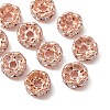 Brass Rhinestone Spacer Beads RB-YW0001-05B-01RG-2