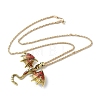 Alloy Enamel Dragon Pendant Necklaces NJEW-V005-01AG-01-2