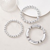 3Pcs Round & Curved Tube CCB Plastic Stretch Bracelets BJEW-JB12999-1