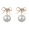 Brass Bowknot Dangle Stud Earrings EJEW-TA00347-1-1