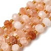 Natural Red Hematoid Quartz/Ferruginous Quartz Beads Strands G-D105-B07-5