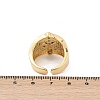 Brass Micro Pave Clear Cubic Zirconia Open Cuff Rings for Women RJEW-A059-04G-3