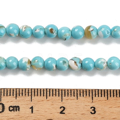 Assembled Synthetic Stone and Trochus Shell Beads Strands G-B128-08A-06-1