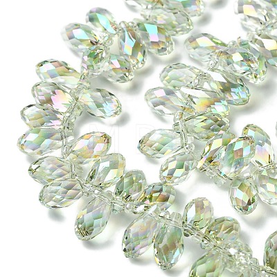 Transparent Electroplate Glass Beads Strands GLAA-K064-07A-HR02-1