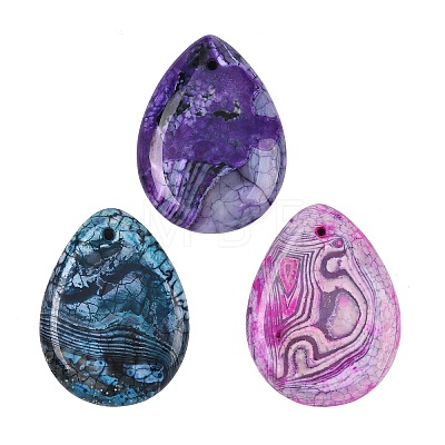 Natural Dragon Veins Agate Pendants GG-K002-01-1