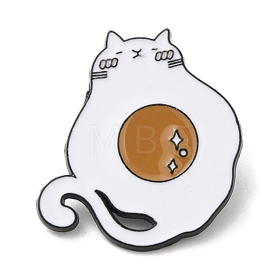 Cat Fried Egg Enamel Pins JEWB-H013-04EB-05-1