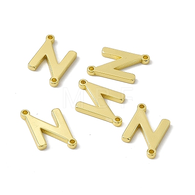 Rack Plating Brass Letter Connector Charms KK-C007-38G-N-1