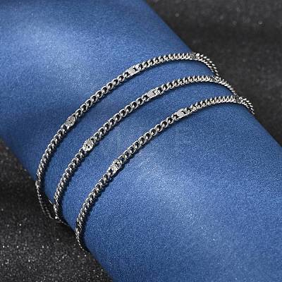 12Pcs 2.2MM 304 Stainless Steel Textured Twisted Chain Necklaces for Men Women NJEW-H093-20P-01-1