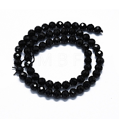 Natural Black Tourmaline Beads Strands G-G927-46-1