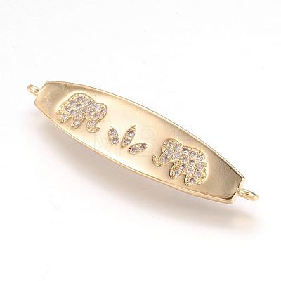 Brass Micro Pave Cubic Zirconia Links ZIRC-E124-57G-1