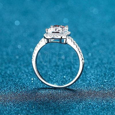 925 Sterling Silver Micro Pave Moissanite Finger Rings for Women WG8E258-54-1