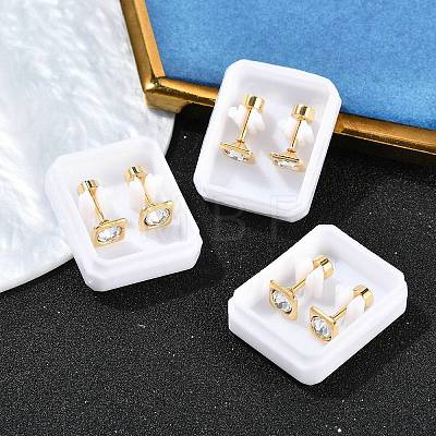 Square Crystal Rhinestone Ear Fake Plugs EJEW-H105-21G-A-1