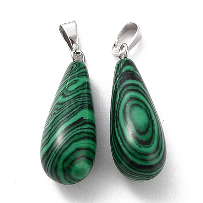 Synthetic Malachite Pendants G-F707-19-1