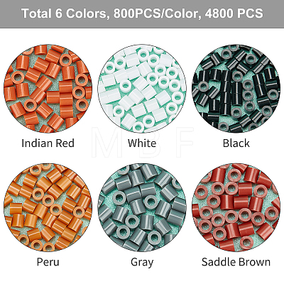 SUPERFINDINGS 4800Pcs 6 colors PE DIY Melty Beads Fuse Beads Refills DIY-FH0002-55-1