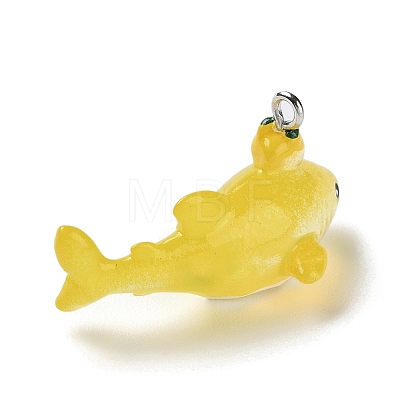 Sea Animal Theme Opaque Resin Pendants X-RESI-D071-04E-1