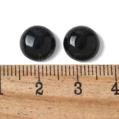 Natural Black Onyx(Dyed and Heated) Cabochons G-Z075-06D-1