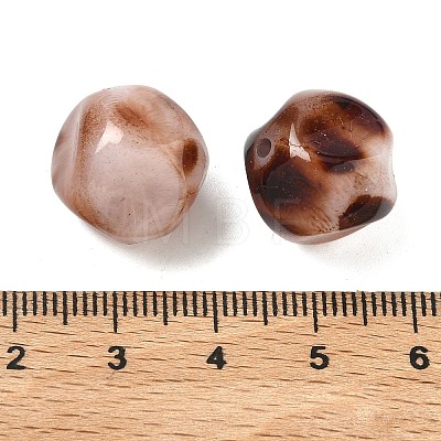 Opaque Acrylic Imitation Leopard Print Beads OACR-B052-07-1