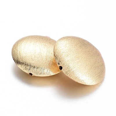 Flat Round Brass Textured Beads KK-E671-01C-1