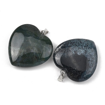 Natural Moss Agate Pendants GG-K002-12A-09-1