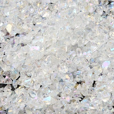 Transparent Electroplate Crushed Glass Craft GLAA-F123-02-1