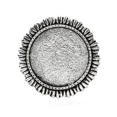 Vintage Adjustable Iron Finger Ring Components Alloy Cabochon Bezel Settings X-PALLOY-Q300-14AS-NR-1