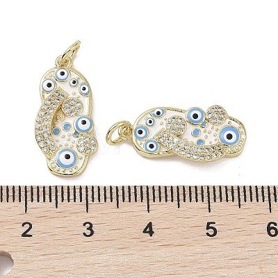 Real 18K Gold Plated Brass Micro Pave Cubic Zirconia Pendants KK-L209-073G-04-1