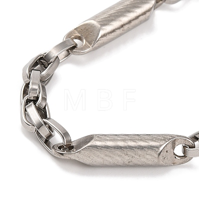 201 Stainless Steel Column Links Necklace NJEW-F222-15P-1